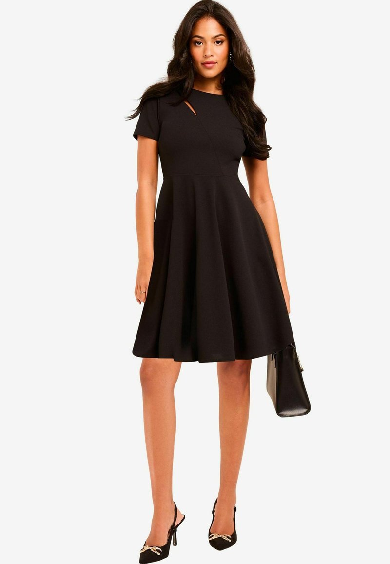 Lipsy REGULAR FIT - SHORT SLEEVE SPLICED SKATER - Denné šaty - black