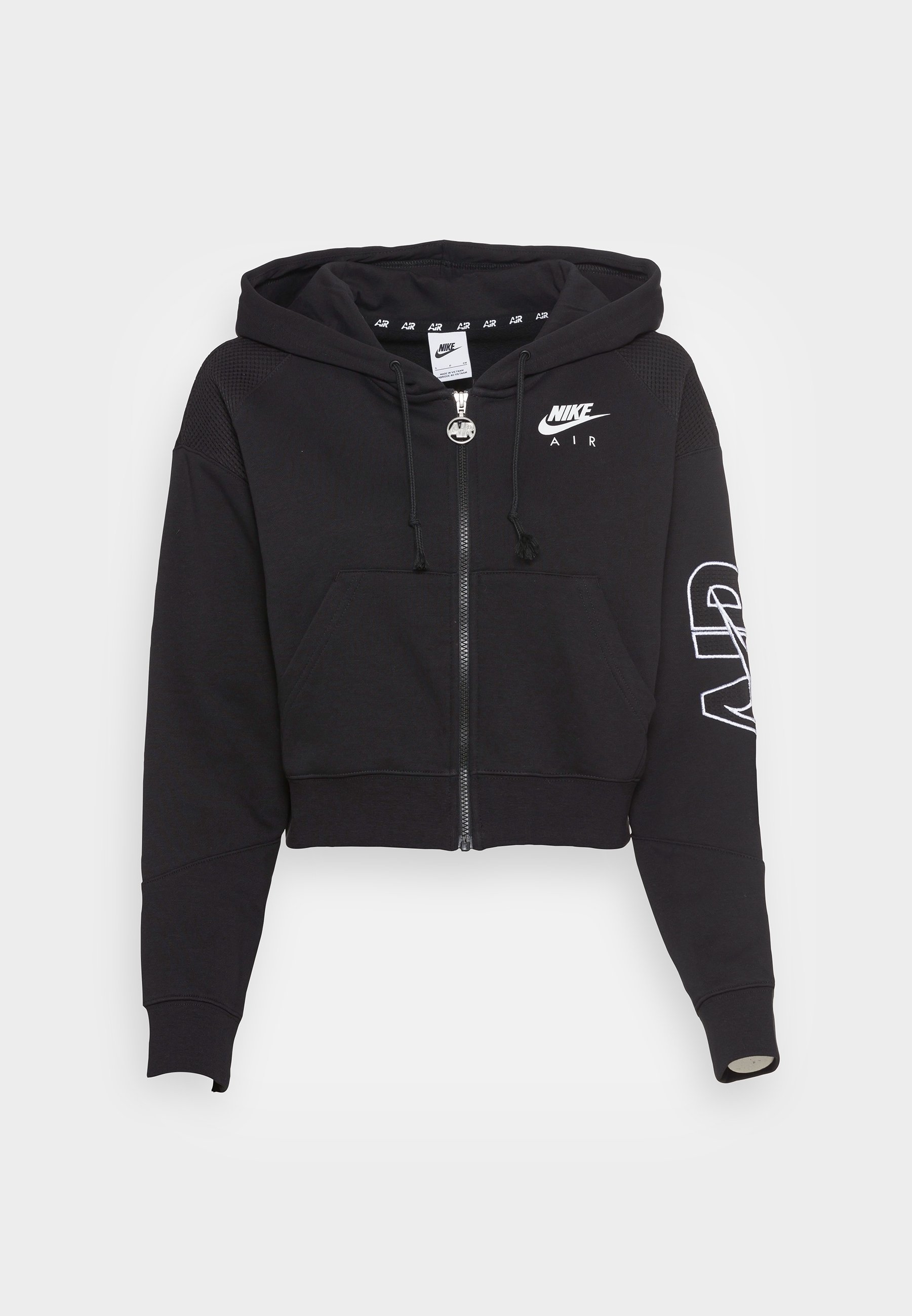 nike air cropped zip through jacket in black