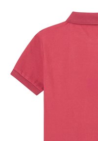 Rosa Polo-Shirt aus strukturiertem Stoff, mit kurzen Ärmeln und geripptem Kragen. Das Design ist klassisch und eignet sich für die Freizeit.