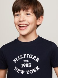 Tommy Hilfiger MONOTYPE FLOCK REGULAR TEE - Marškinėliai su spaudiniu - desert sky