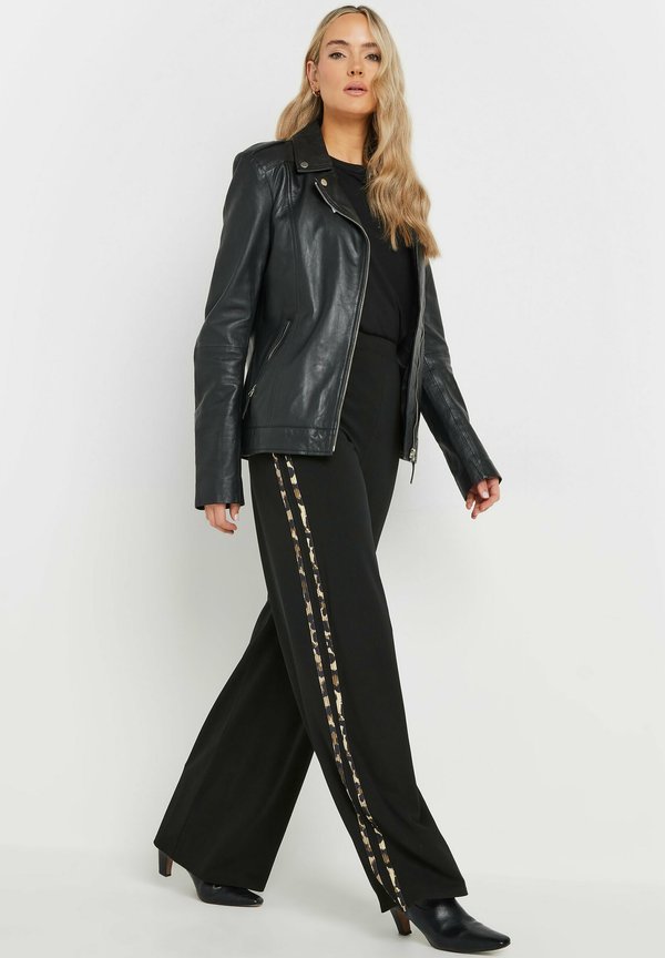 LEOPARD PRINT STRIPE - Stoffhose