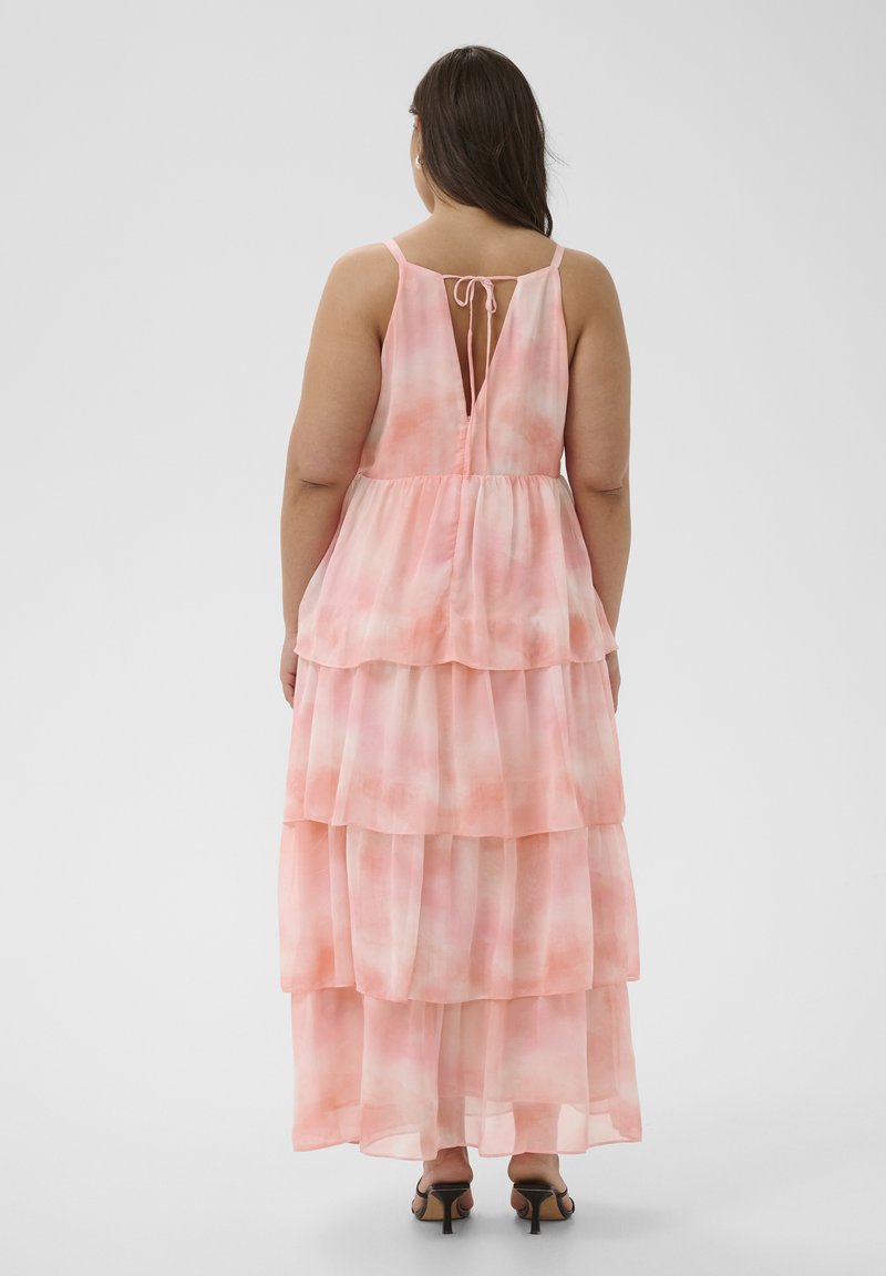 sachin and babi light blue dress In The Style Coral Floral Print Chiffon Frill Detail Maxi Dress