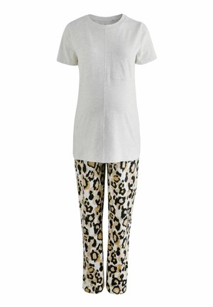 MATERNITY SHORT SLEEVE  SET REGULAR FIT - Pigiama - oatmeal leopard