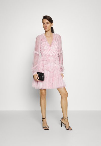 Needle & Thread FLEUR DE LIS RUFFLE MINI DRESS - Cocktail φόρεμα / Φόρεμα για πάρτι - moonshine/pink