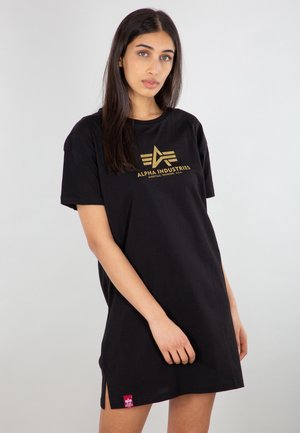 Alpha Industries, LONG FOIL PRINT - T-Shirt print - black/yellow gold