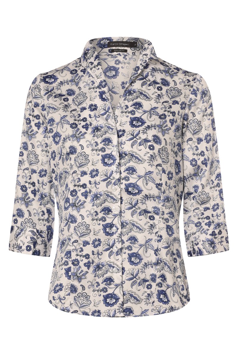 Franco Callegari Camicia - weiß blau gemustert