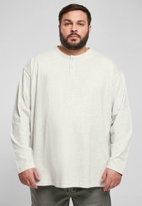 Urban Classics - OVERSIZED HENLEY LONGSLEEVE - Tops ar garām piedurknēm - lightgrey Miniatūras attēls 1