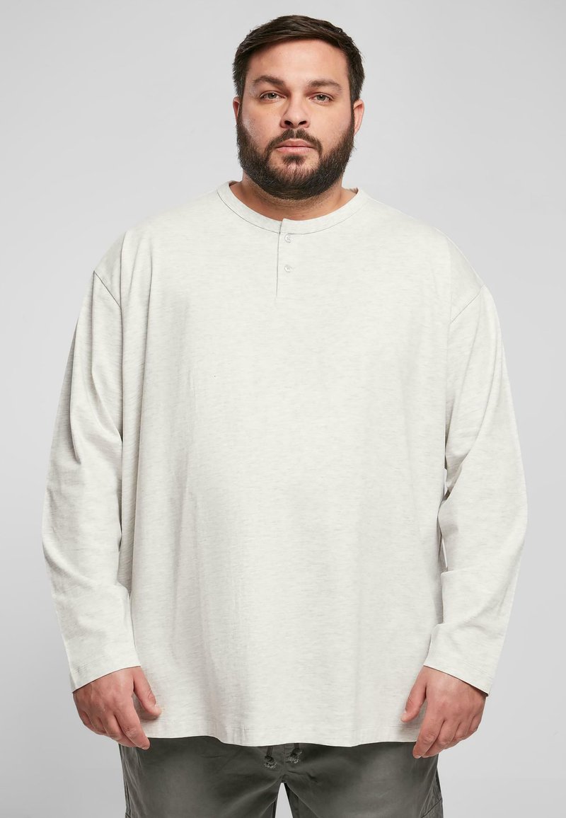 Urban Classics - OVERSIZED HENLEY LONGSLEEVE - Tops ar garām piedurknēm - lightgrey, Palielināt