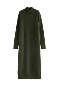 Next HIGH NECK LONG SLEEVE - Svetríkové šaty - green khaki