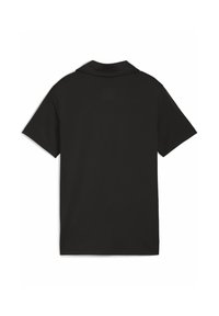 Polo shirt noir à manches courtes présenté de dos, doté d'un col classique et d'un design simple et épuré.