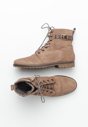 Šněrovací kotníkové boty - beige