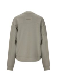 Licht olijf groene sweatshirt, relaxed fit, ronde hals, lange mouwen, textuurstof, met een subtiele "ENDURANCE" logo vlakbij de bovenrug.