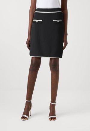 VISOLA SHORT CONTRAST SKIRT - Blyantskjørt - black/white