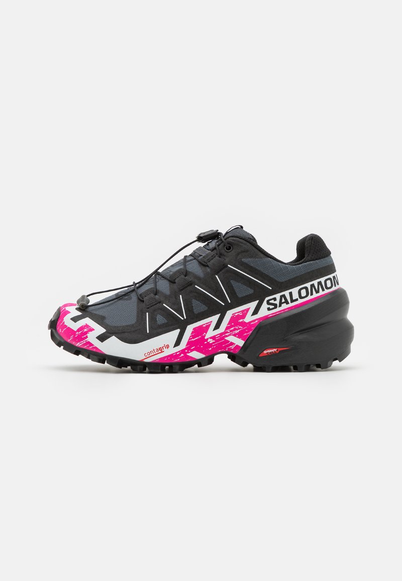 Salomon SPEEDCROSS 6 - Sapatilhas de trail running - ebony/white/very berry