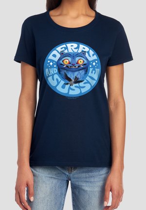 NETFLIX, KPOP DEMON HUNTERS DERPY AND SUSSIE BADGE - Print T-shirt - dark blue