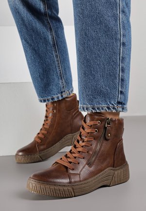Bottines à plateau - marron choco