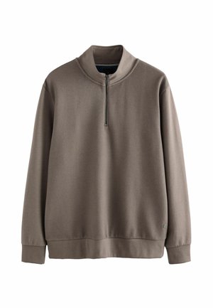 ZIP NECK FIT TEXTURED ZIP - Sweatshirt - neutral