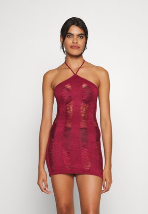 LADDERED HALTER  - Jumper dress - burgundy
