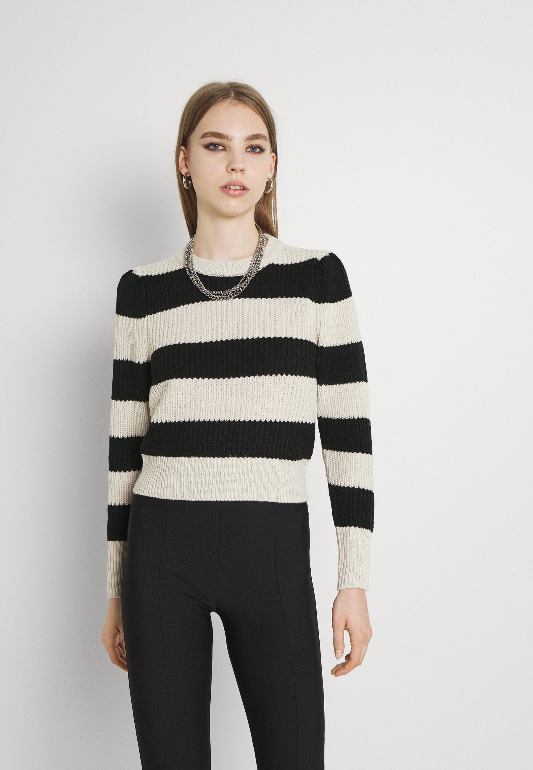 ONLY ONLNICA Jersey de punto - pumice stone/black/piedra - Zalando.es