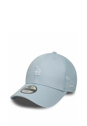Hellblaues Baseballcap mit weißem „LA“-Logo vorne und Netzpanel hinten, mit gebogenem Schirm und verstellbarer Passform.