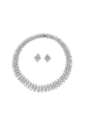 HEBE JEWELS PARTY & HOCHZEIT SET - Ohrringe - weiss & silber