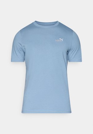 Light blue cotton t-shirt with short sleeves, crew neckline, and a small white Puma logo on the left chest. Smooth texture.
