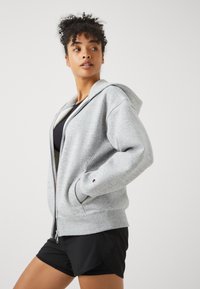 Champion ICONS FULL ZIP HOODIE LOGO - Felpa con zip - grey