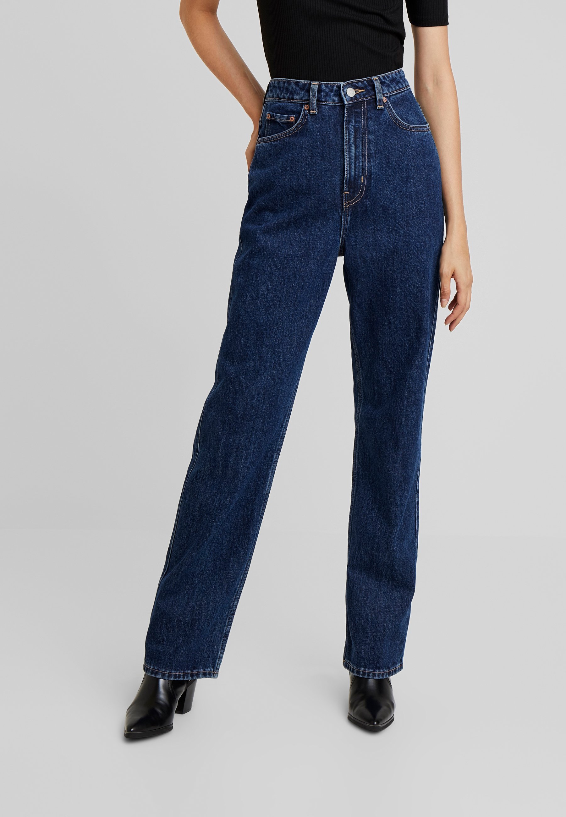weekday row blue jeans