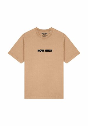 HOW MUCH PRINT HEAVYWEIGHT - Print T-shirt - washed beige