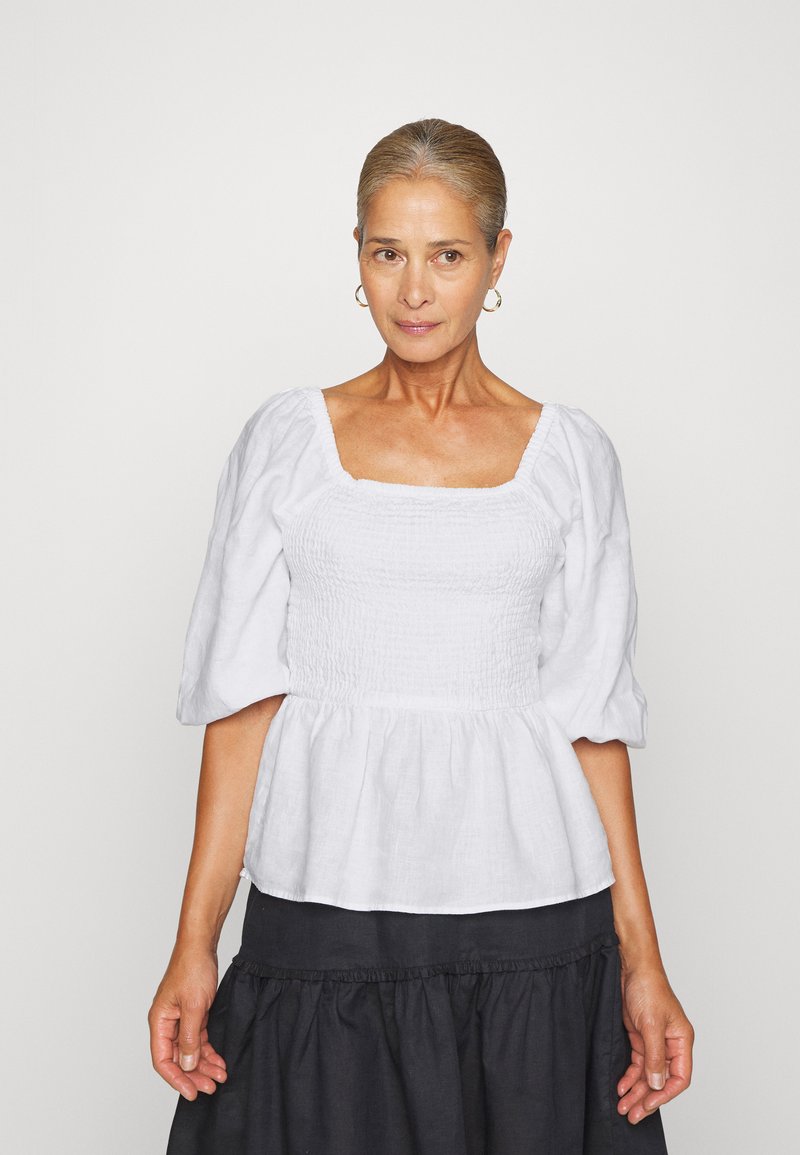 Marks & Spencer SHIRRED - Blusa - white