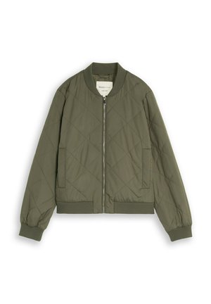 TOM TAILOR DENIM, TOM TAILOR DENIM JACKEN STEPPJACKE MIT BOMBERKRAGEN - Giubbotto Bomber - urban olive green