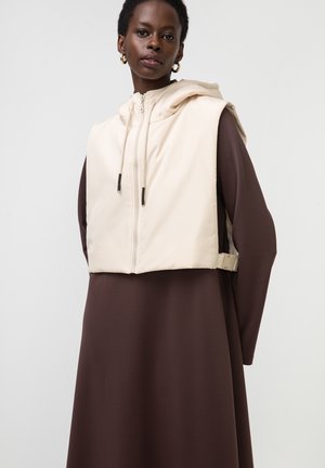 HOODED WAISTCOAT - Vesta - beige