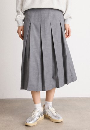 MIDI PLEATED SKIRT - Gonna a campana - charcoal melange