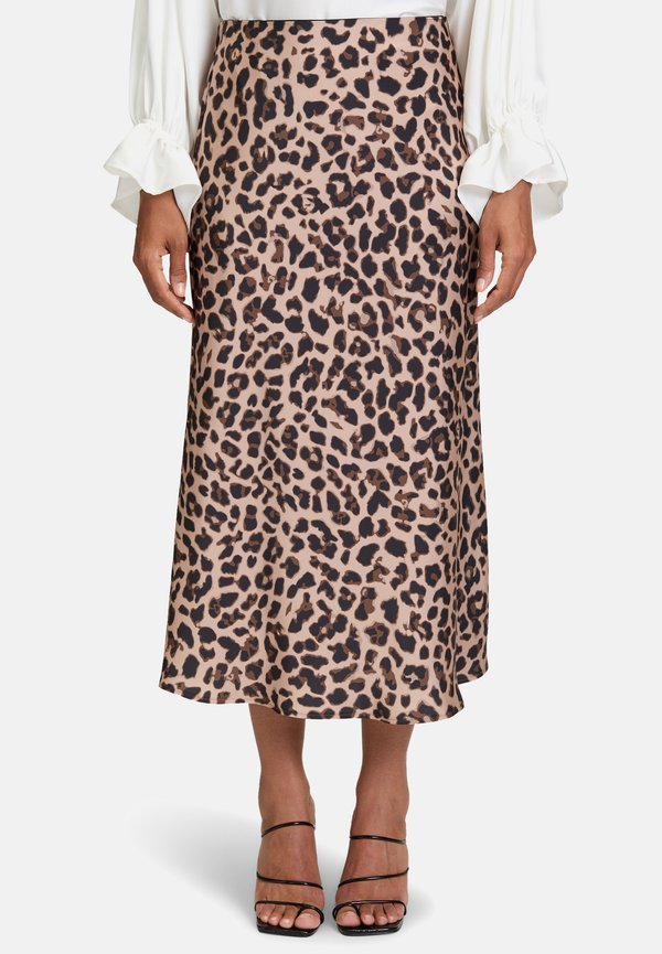 MIT LEOPRINT - A-Linien-Rock - weiß braun