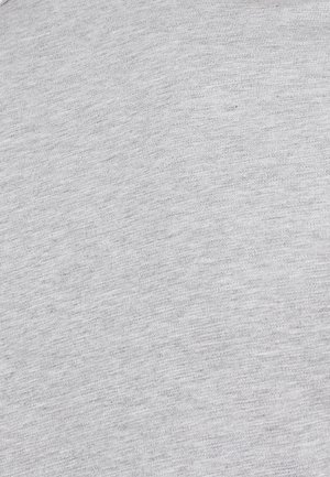 Hellgrauer Stoff mit einer weichen, feinen Strickstruktur und einem dezenten melierten Muster.