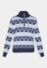 ARGYLE HALF NECK UNLINED - Maglione - navy