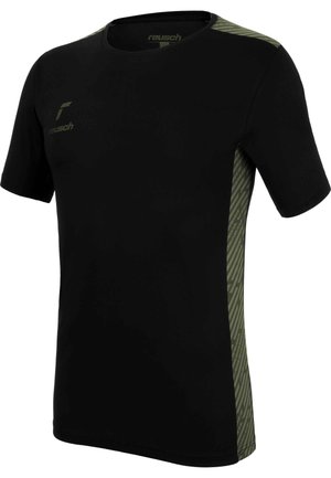 Reusch KURZARM - T-shirt print - black/desert green