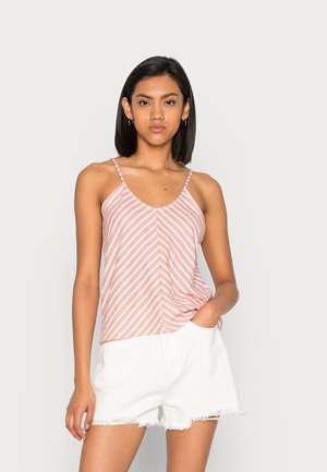ONLSHARON V NECK - Toppi - canyon rose/antique white