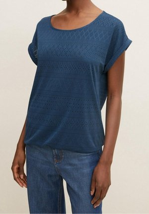 T-shirt med print - dark-blue denim
