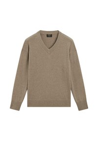 OVERSIZE V-NECK WITH LONG SLEEVE - Pullover - brown