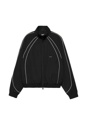 PULL&BEAR, SPORTY HIGH NECK WITH CONTRAST PIPING AND ZIP - JACKET - Veste de survêtement - black