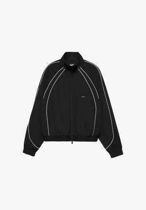 PULL&BEAR, SPORTY HIGH NECK WITH CONTRAST PIPING AND ZIP - JACKET - Veste de survêtement - black