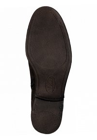 Semelle d'une chaussure de ville noire avec motif de grip texturé, taille 37, et logo de la marque « s.Oliver » embossé sur la semelle.