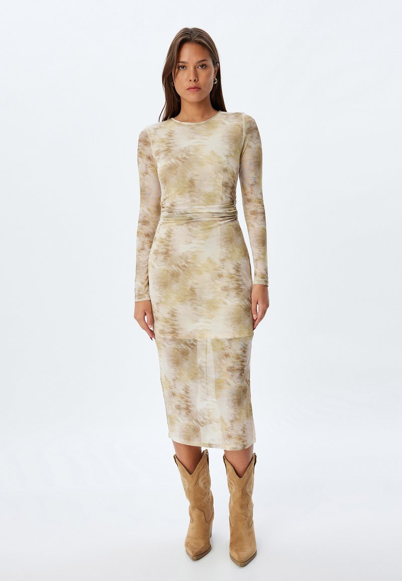 Koton COLUMN MIDI - Robe de jour - beige