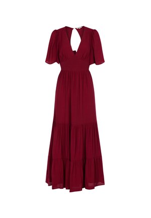 Morgan, MORGAN MORGAN LONG DRESS WITH V-NECK - Maxi-jurk - bordeaux