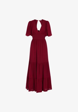 Morgan, MORGAN MORGAN LONG DRESS WITH V-NECK - Maxi-jurk - bordeaux