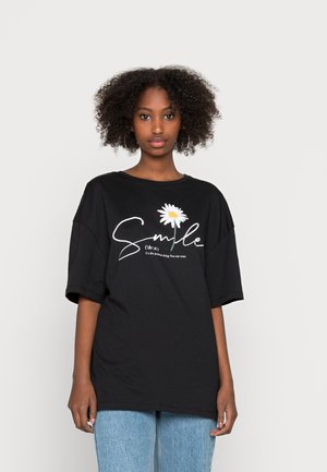 LIZ SMILE DAISY TEE - T-shirt con stampa - black