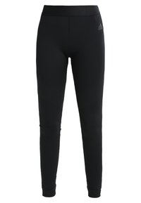 Leggings deportivos negros con un diseño texturizado, que cuentan con una cinturilla ajustada y un sutil detalle de logo. Elaborados con un material elástico.