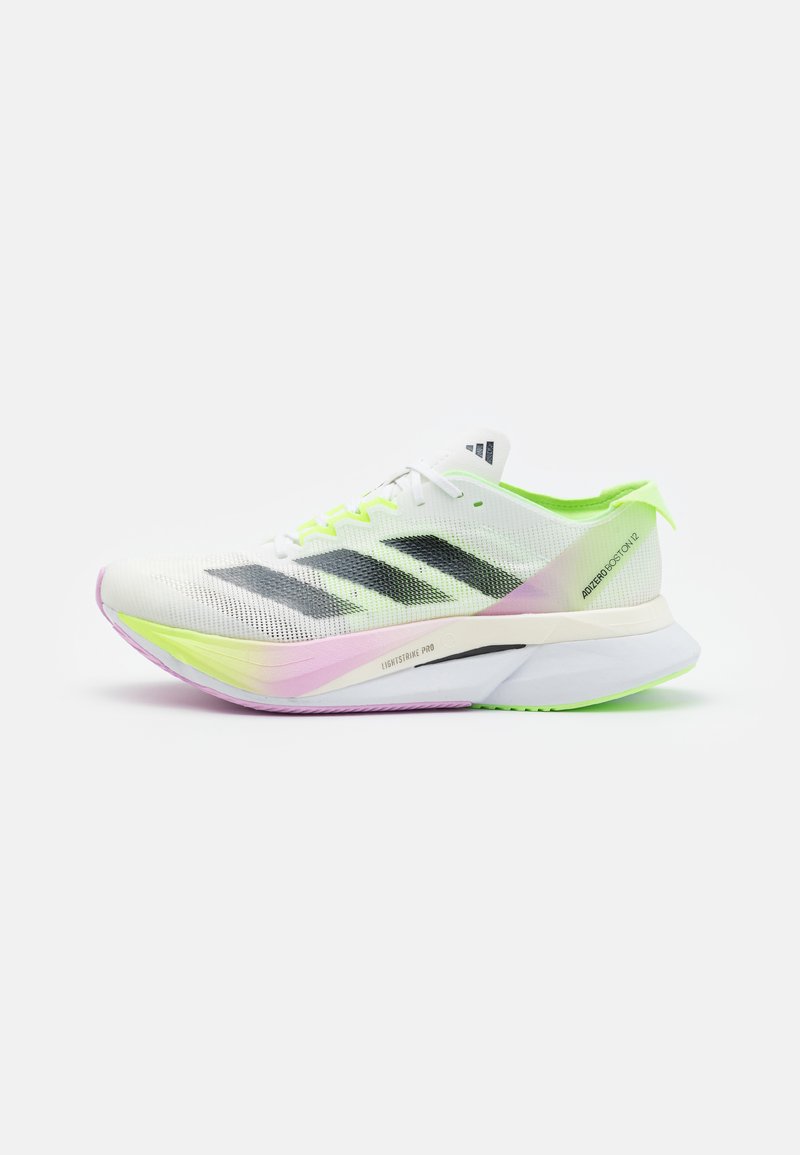 adidas Performance ADIZERO BOSTON 12 - Tenisice za cestovno trčanje - footwear white/core black/green spark