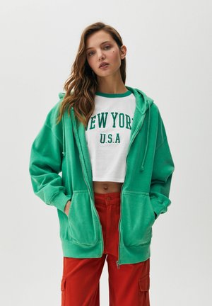 Felpa con zip - green